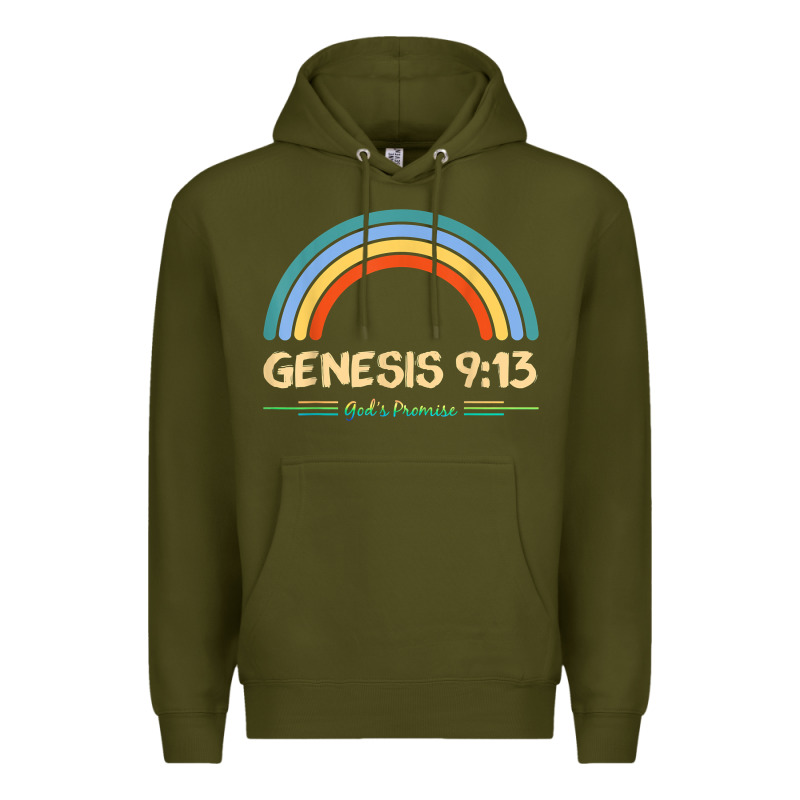 Genesis 913 God's Promise Faithfully Rainbow Bible Verse T Shirt Premium Hoodie by linhVisuals | Teevron