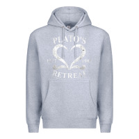 Heather Grey plato retreat club vintage retro nyc t shirt Premium Hoodie - linhVisuals