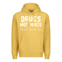 Antique Gold drugs not hugs Premium Hoodie - linhVisuals