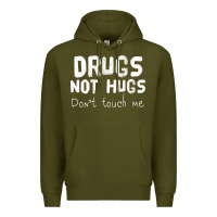 Army Green drugs not hugs Premium Hoodie - linhVisuals