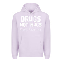 Lilac drugs not hugs Premium Hoodie - linhVisuals