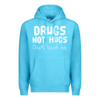 Ocean Blue drugs not hugs Premium Hoodie - linhVisuals