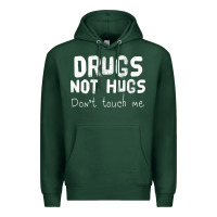 Sports Green drugs not hugs Premium Hoodie - linhVisuals