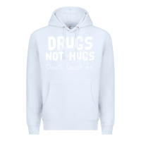 White drugs not hugs Premium Hoodie - linhVisuals