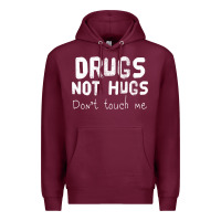 Burgundy drugs not hugs Premium Hoodie - linhVisuals