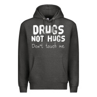 Charcoal Heather drugs not hugs Premium Hoodie - linhVisuals