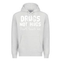 Dove Grey drugs not hugs Premium Hoodie - linhVisuals