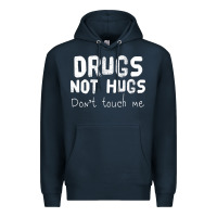 Navy drugs not hugs Premium Hoodie - linhVisuals