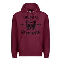 Burgundy cats of downtown reykjavik t shirt Premium Hoodie - linhVisuals
