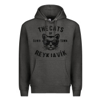 Charcoal Heather cats of downtown reykjavik t shirt Premium Hoodie - linhVisuals