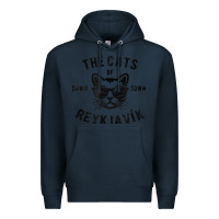 Navy cats of downtown reykjavik t shirt Premium Hoodie - linhVisuals