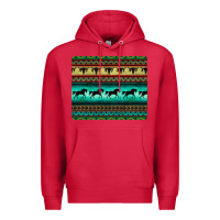 Cardinal turquoise horse and bullskull aztec  pattern Premium Hoodie - BarkalooDesign