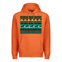 Carrot turquoise horse and bullskull aztec  pattern Premium Hoodie - BarkalooDesign