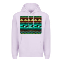 Lilac turquoise horse and bullskull aztec  pattern Premium Hoodie - BarkalooDesign