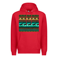 Red turquoise horse and bullskull aztec  pattern Premium Hoodie - BarkalooDesign