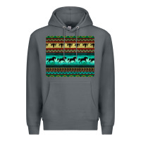 Rock turquoise horse and bullskull aztec  pattern Premium Hoodie - BarkalooDesign