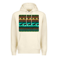 Sandshell turquoise horse and bullskull aztec  pattern Premium Hoodie - BarkalooDesign