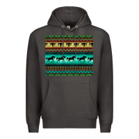 Smoke turquoise horse and bullskull aztec  pattern Premium Hoodie - BarkalooDesign