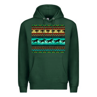 Sports Green turquoise horse and bullskull aztec  pattern Premium Hoodie - BarkalooDesign