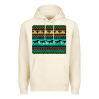 Tofu turquoise horse and bullskull aztec  pattern Premium Hoodie - BarkalooDesign