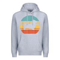 Heather Grey corgi retro vintage 60s 70s sunset dog lovers men women t shirt Premium Hoodie - linhVisuals