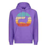 Purple corgi retro vintage 60s 70s sunset dog lovers men women t shirt Premium Hoodie - linhVisuals