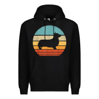 Black corgi retro vintage 60s 70s sunset dog lovers men women t shirt Premium Hoodie - linhVisuals