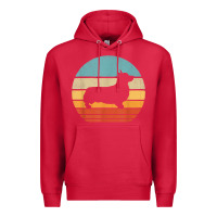 Cardinal corgi retro vintage 60s 70s sunset dog lovers men women t shirt Premium Hoodie - linhVisuals