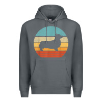 Rock corgi retro vintage 60s 70s sunset dog lovers men women t shirt Premium Hoodie - linhVisuals