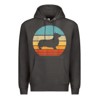 Smoke corgi retro vintage 60s 70s sunset dog lovers men women t shirt Premium Hoodie - linhVisuals