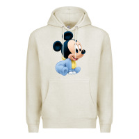 Oatmeal Heather baby micke  mouse Premium Hoodie - linhVisuals