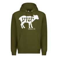 Army Green isaiah 53 lamb yeshua jesus t shirt Premium Hoodie - linhVisuals