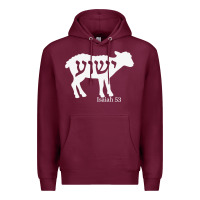 Burgundy isaiah 53 lamb yeshua jesus t shirt Premium Hoodie - linhVisuals