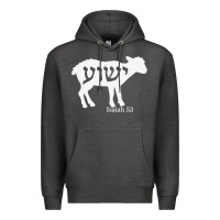 Charcoal Heather isaiah 53 lamb yeshua jesus t shirt Premium Hoodie - linhVisuals