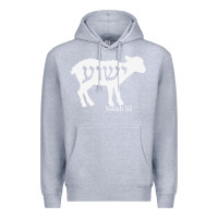Heather Grey isaiah 53 lamb yeshua jesus t shirt Premium Hoodie - linhVisuals