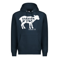 Navy isaiah 53 lamb yeshua jesus t shirt Premium Hoodie - linhVisuals