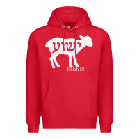 Red isaiah 53 lamb yeshua jesus t shirt Premium Hoodie - linhVisuals