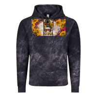 Cloud Black mess bun mama with sunflowers and colorful leopard license plate Vintage Hoodie - BarkalooDesign