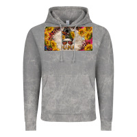 Cloud Rock mess bun mama with sunflowers and colorful leopard license plate Vintage Hoodie - BarkalooDesign