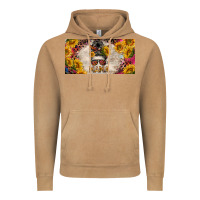 Vintage Camel mess bun mama with sunflowers and colorful leopard license plate Vintage Hoodie - BarkalooDesign
