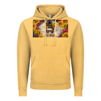 Vintage Mustard mess bun mama with sunflowers and colorful leopard license plate Vintage Hoodie - BarkalooDesign