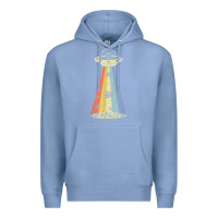 Colony Blue vintage alien weed pot leaf ufo abduction marijuana cannabis t shirt Premium Hoodie - linhVisuals