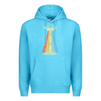 Ocean Blue vintage alien weed pot leaf ufo abduction marijuana cannabis t shirt Premium Hoodie - linhVisuals