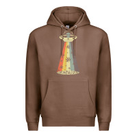 Chestnut vintage alien weed pot leaf ufo abduction marijuana cannabis t shirt Premium Hoodie - linhVisuals
