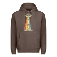 Coffee vintage alien weed pot leaf ufo abduction marijuana cannabis t shirt Premium Hoodie - linhVisuals