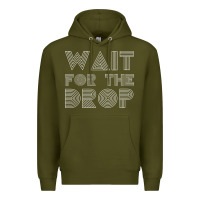 Army Green retro edm wait for the drop house dj trance wash t shirt Premium Hoodie - linhVisuals