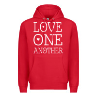 Red love one another jesus quote christian t shirt Premium Hoodie - linhVisuals