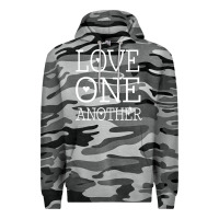 Slate Camo love one another jesus quote christian t shirt Premium Hoodie - linhVisuals