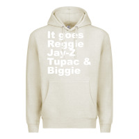 Oatmeal Heather it goes reggie jay Premium Hoodie - linhVisuals