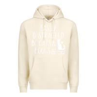 Tofu easily distracted by cats and books   cute book lover t shirt Premium Hoodie - linhVisuals
